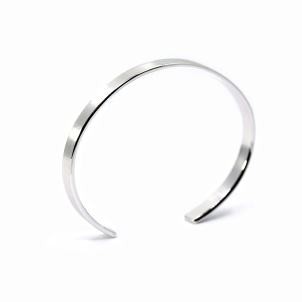 bracelet homme brossé fil carré 5mm argent-2