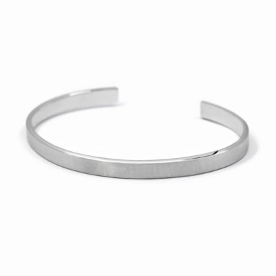 bracelet homme jonc Jo brossé fil rectangulaire 5mm argent