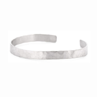 bracelet Urban Tribe bande martelée argent-2
