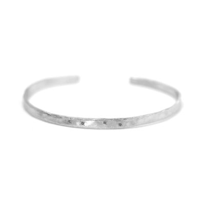 bracelet jonc mystique et 5 zircons argent