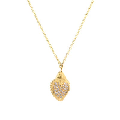 Collier Coeur ExVoto or jaune et diamants