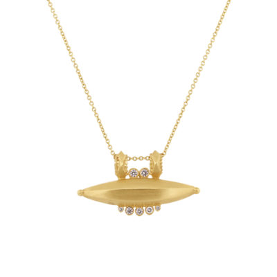 Collier Talisman or jaune et diamant
