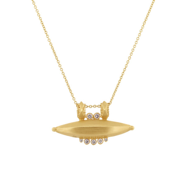 Collier Talisman or jaune et diamant