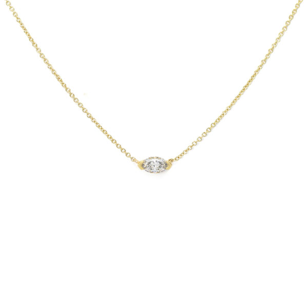 Collier diamant marquise or jaune