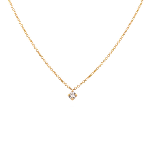 Collier Câline or jaune et diamant brillant