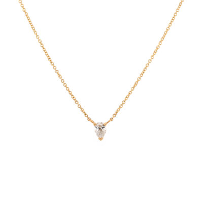 Collier Douce or jaune et diamant poire