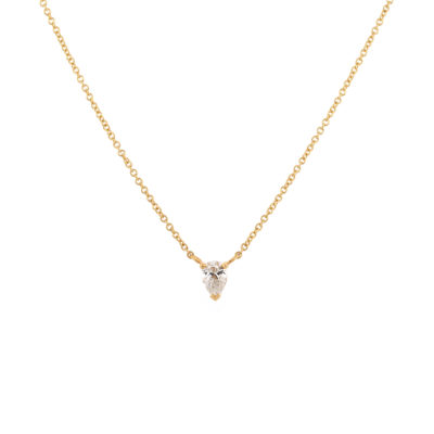 Collier Douce or jaune et diamant poire