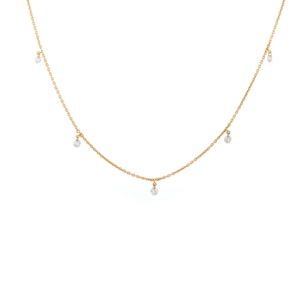 Collier Elixir L or jaune et diamants