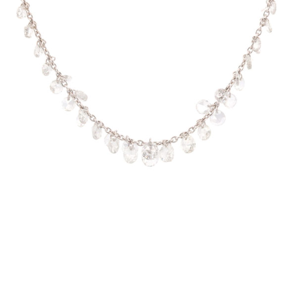 Collier Etincelles , or blanc et diamants