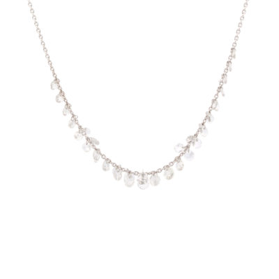 Collier Etincelles, or blanc et diamants
