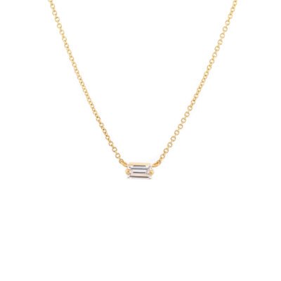 Collier Joie or jaune et diamant baguette