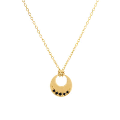 Collier Eclipse #2 vermeil et diamants noirs