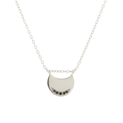 Collier Eclipse #3 argent et diamants noirs