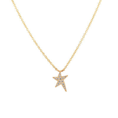 Collier Etoile or jaune et diamants
