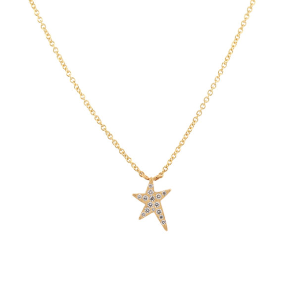 Collier Etoile or jaune et diamants