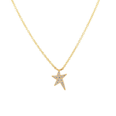 Collier Etoile or jaune et diamants