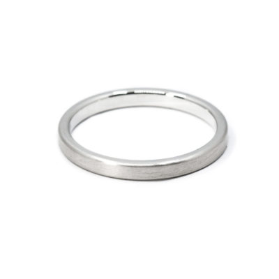 Alliance homme Yan 2.50mm brossé or blanc