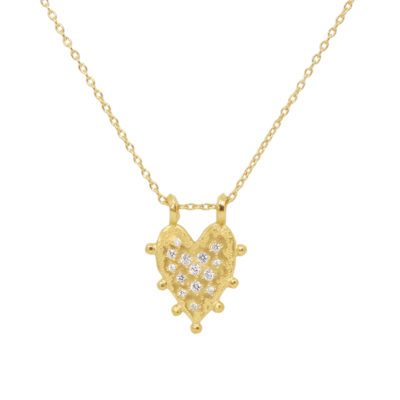 Collier Coeur ExVoto vermeil et cz