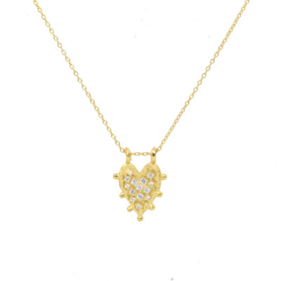 Collier Coeur ExVoto vermeil et cz