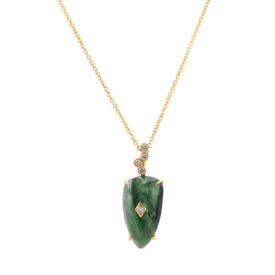 Collier Couchant, Tourmaline verte et diamants
