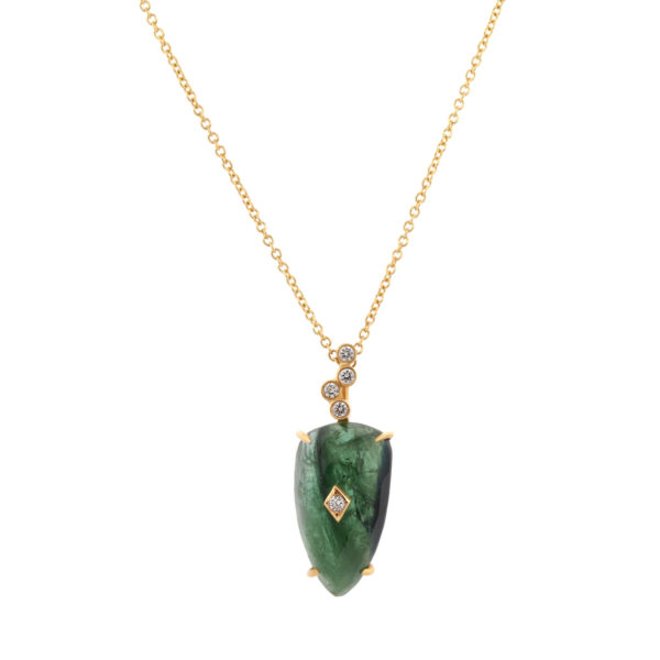 Collier Couchant, Tourmaline verte et diamants