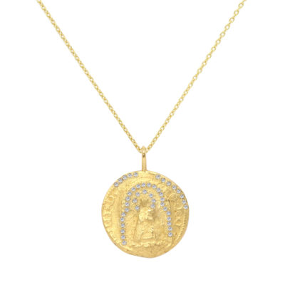 Collier Grande Vierge cz et vermeil