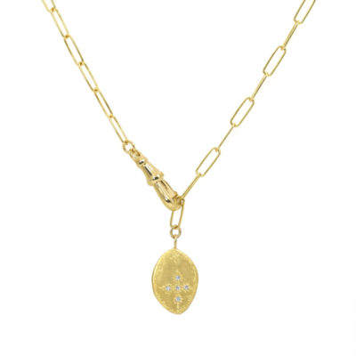 Collier Mystique médaille Croix vermeil chaîne large