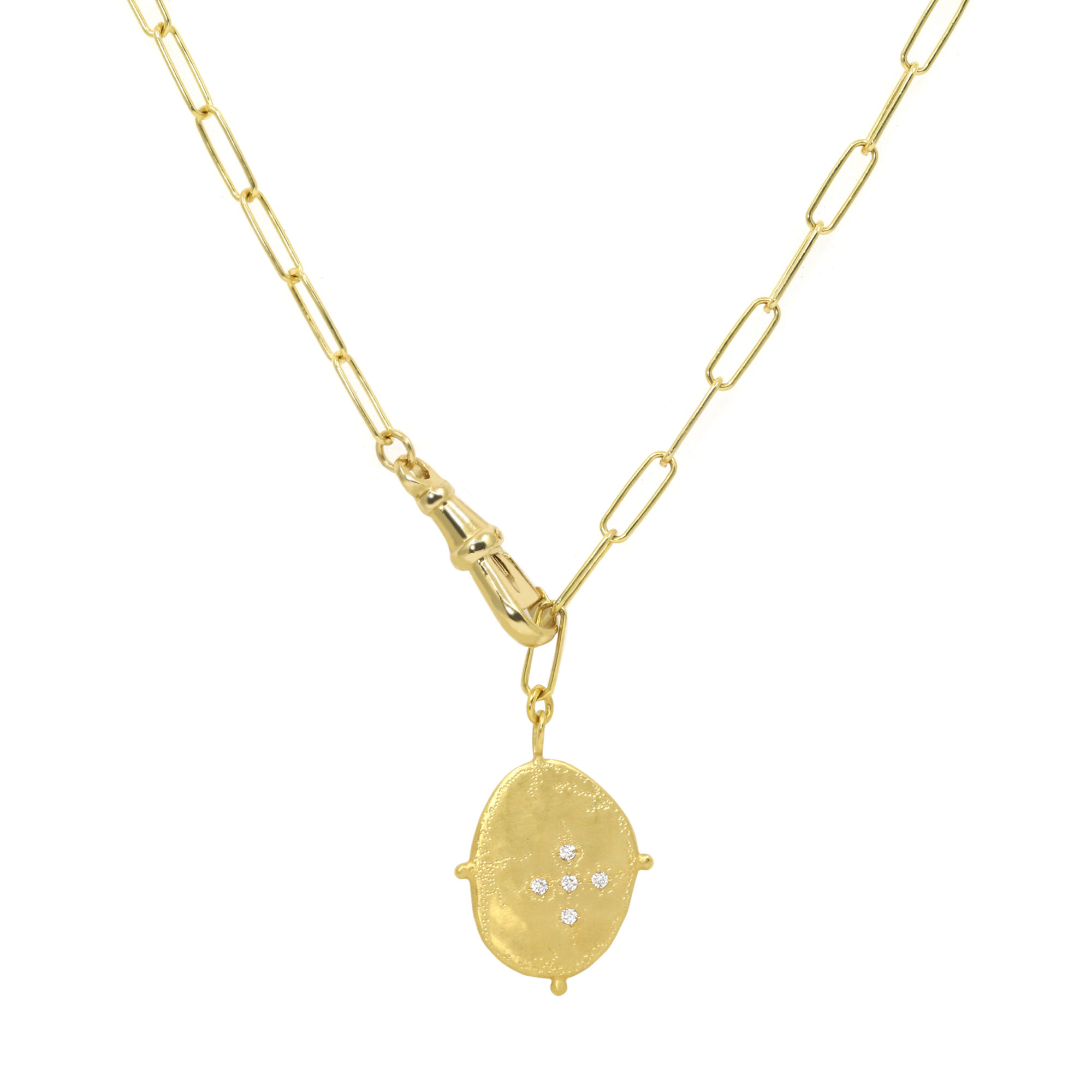 Collier Mystique médaille Croix vermeil chaîne large boules