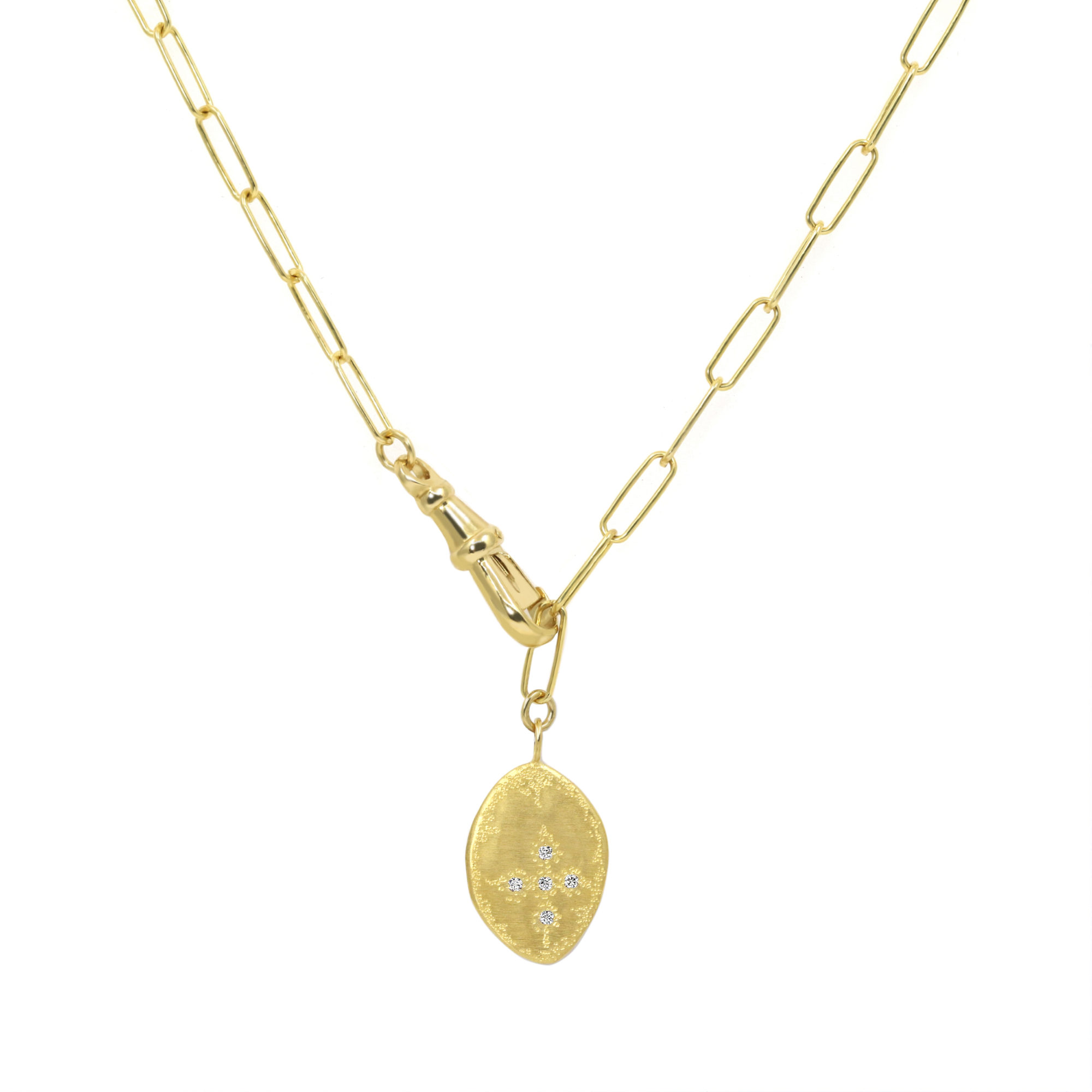 Collier Mystique médaille Croix vermeil chaîne large