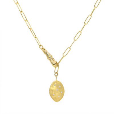Collier Mystique médaille pluies d'étoiles vermeil chaîne large