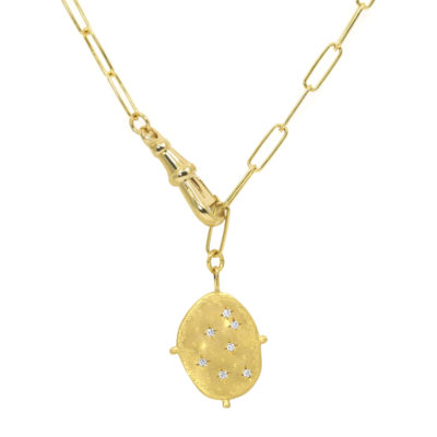 Collier Mystique médaille pluies d'étoiles vermeil chaîne large boules