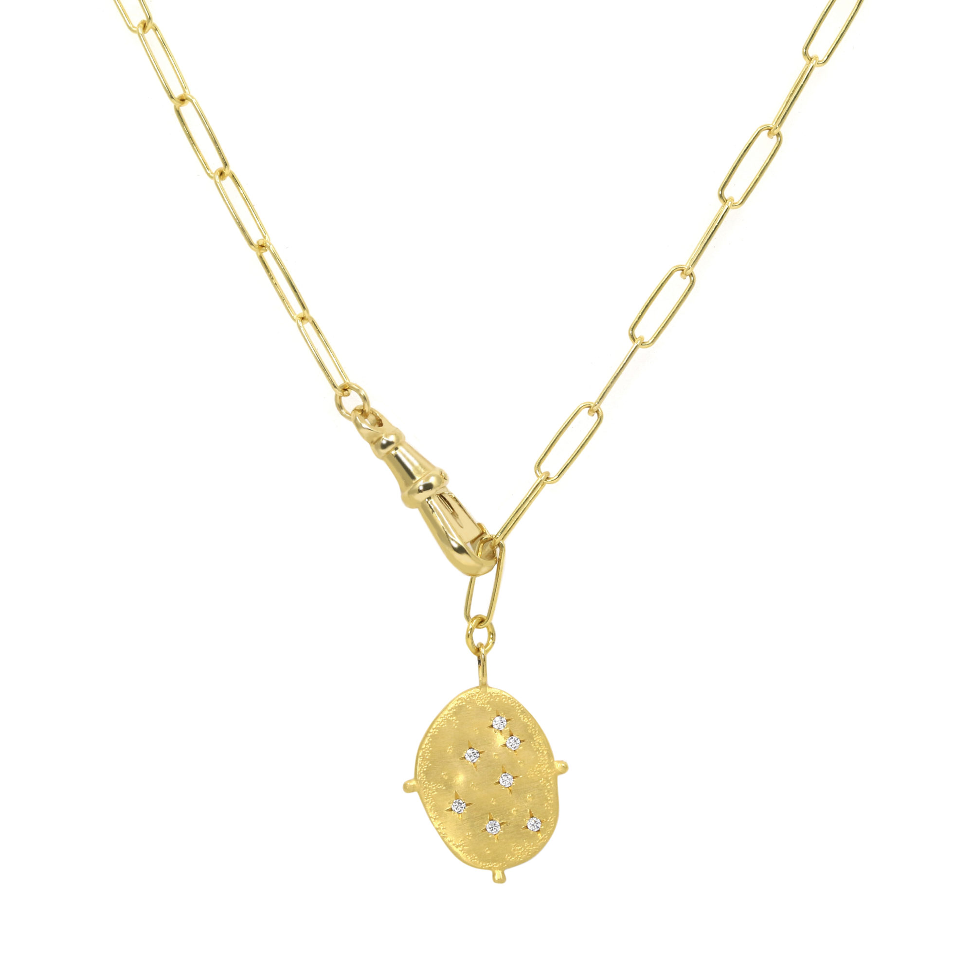 Collier Mystique médaille pluies d'étoiles vermeil chaîne large boules