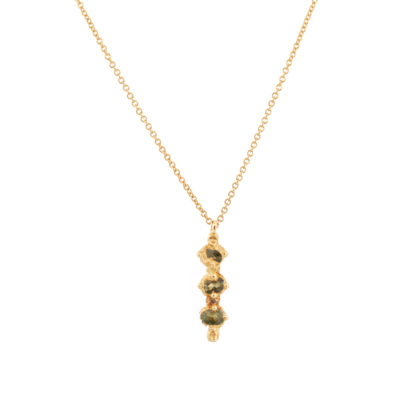 Collier Rituel or jaune et saphirs verts