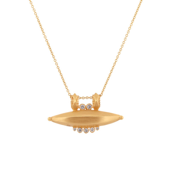 Collier Talisman or jaune et diamant