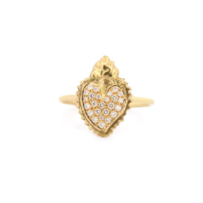 Bague ExVoto or jaune et diamants