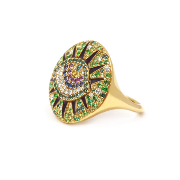 Bague La Merveilleuse or jaune et pierres