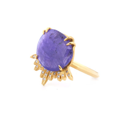 Bague La Radieuse or jaune, tanzanite et diamants