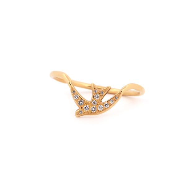 Bague Hirondelle or jaune et diamants