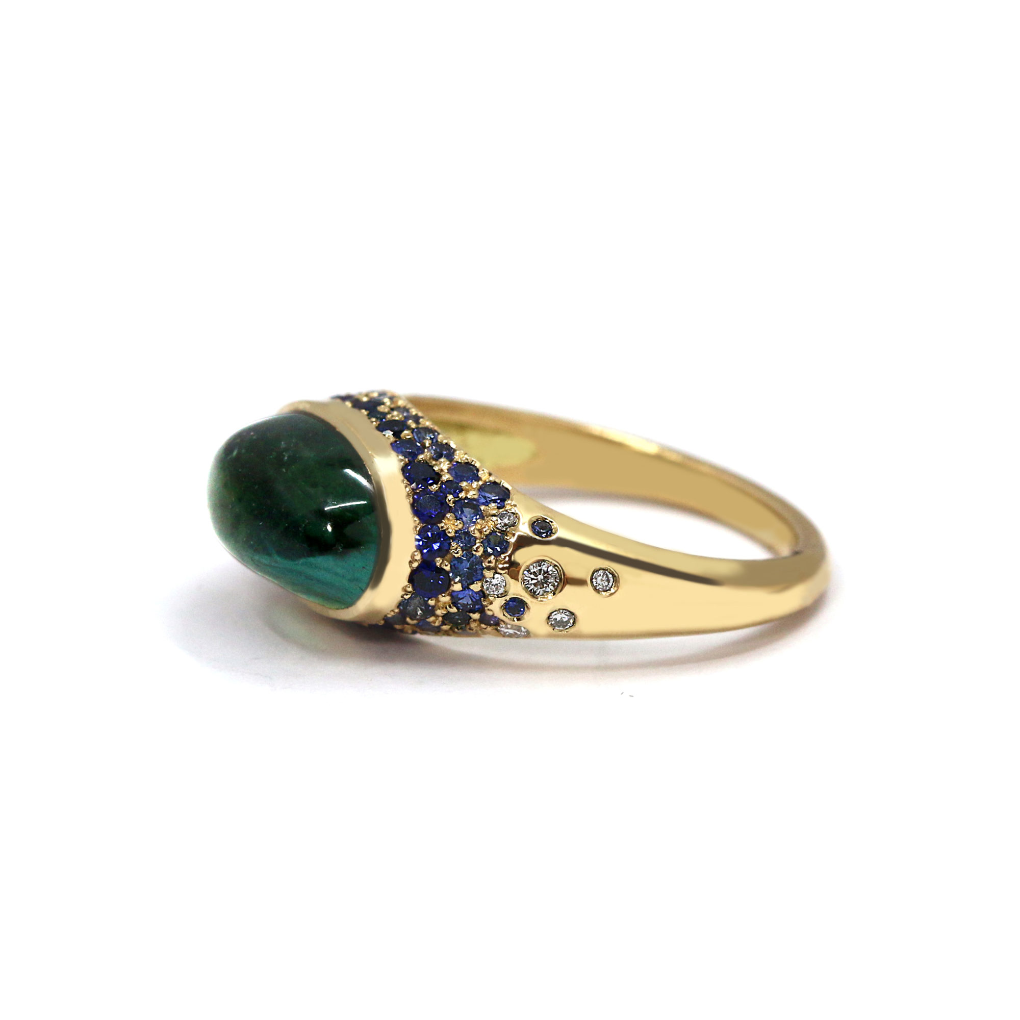 Bague La Précieuse tourmaline indigo et dégradé de saphirs-1