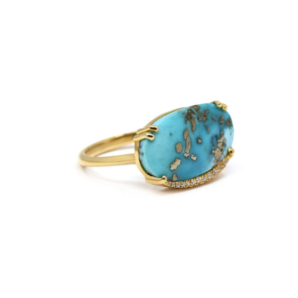 Bague La Voyageuse or jaune turquoise et diamants