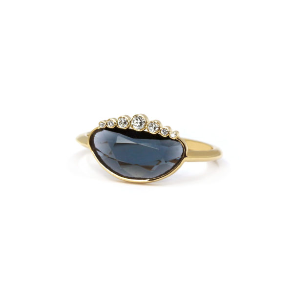 Bague London Fog or jaune spinelle et diamants