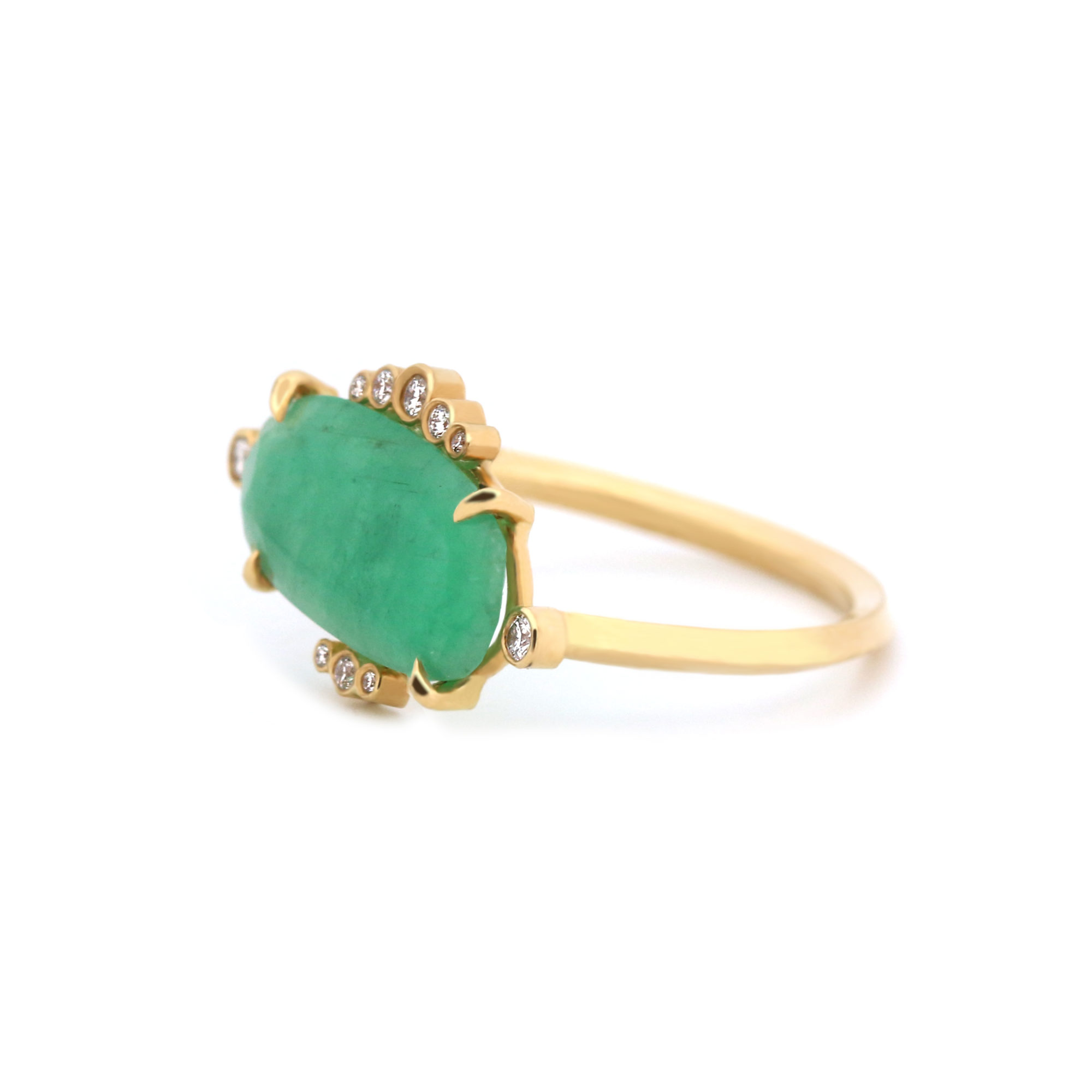 Bague Ruzafa or jaune émeraude et diamants