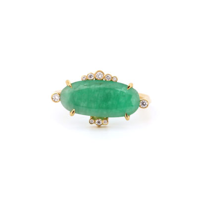 Bague Ruzafa or jaune émeraude et diamants