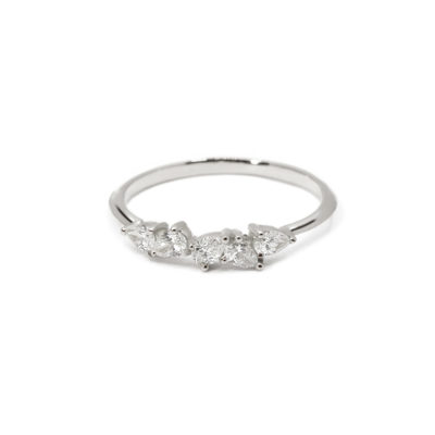 Alliance L'Alanguie or blanc et diamants