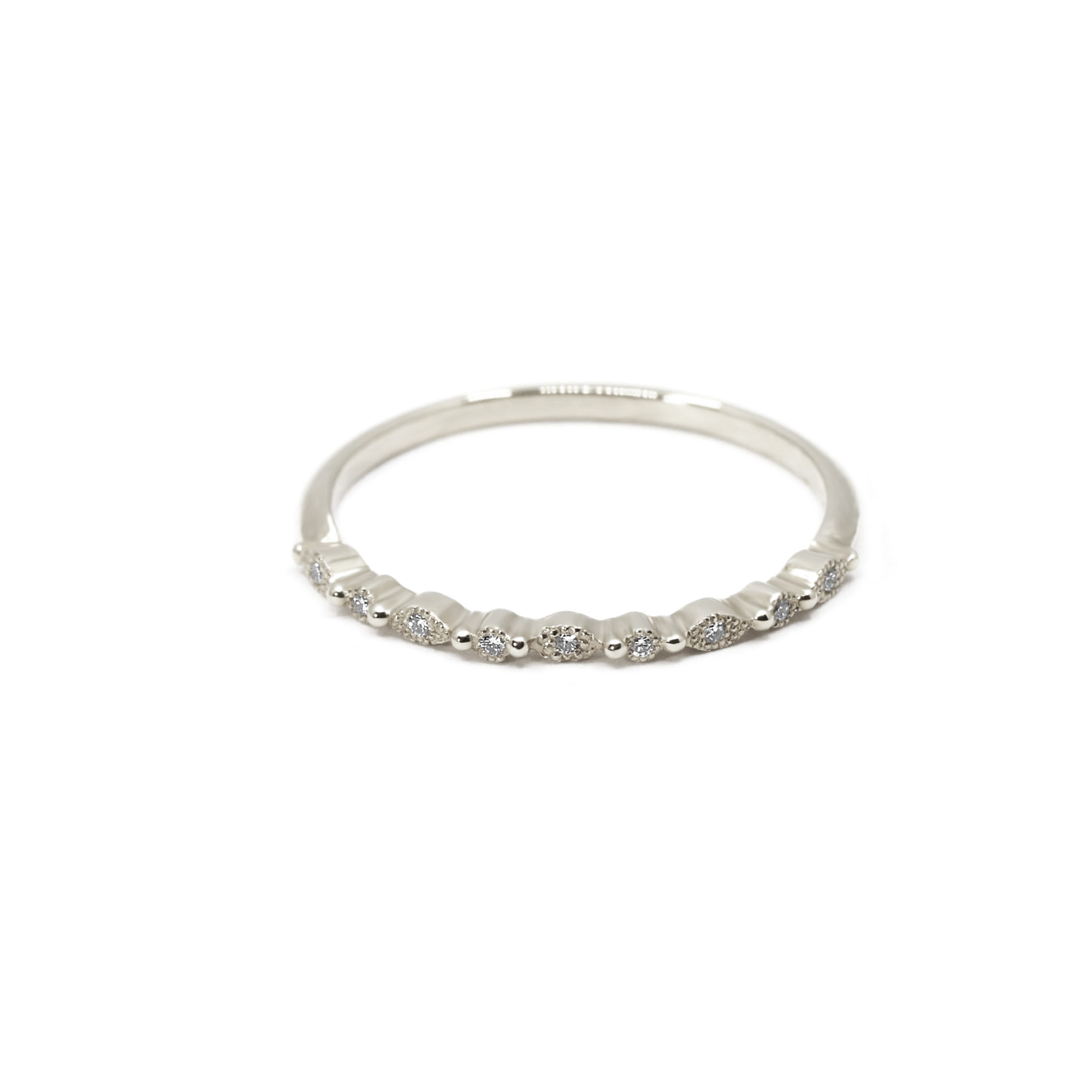 Alliance La Discrète or blanc et diamants