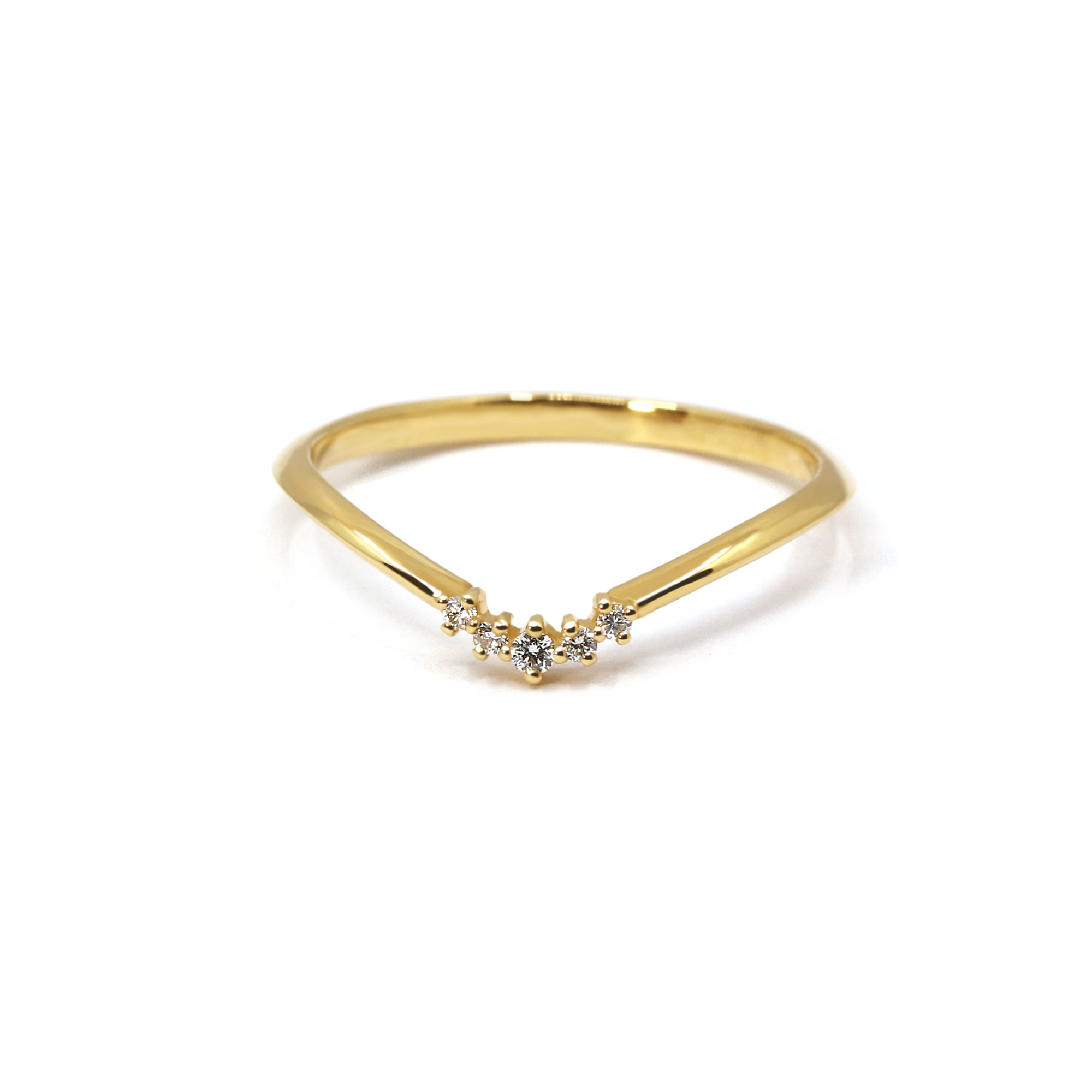 Alliance Mara or jaune et diamants