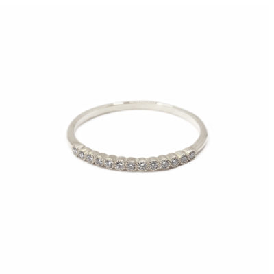 Alliance Millie demi or blanc et diamants
