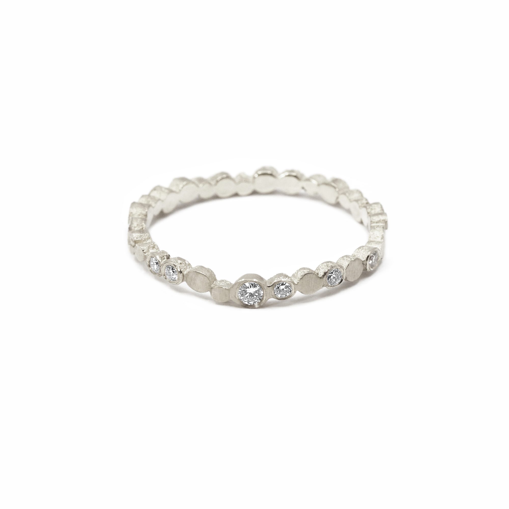 Alliance Pépites or blanc et diamants