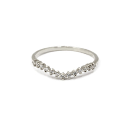 Alliance Sarita demi vague or blanc et diamants