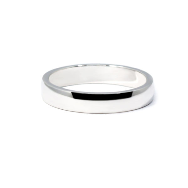 Alliance homme Guaillaume 4mm or blanc poli